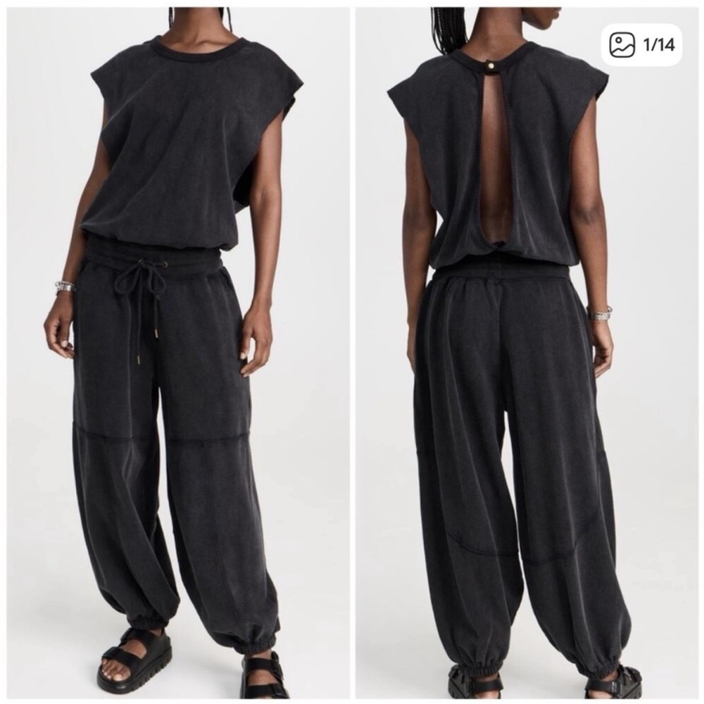 Free people navy Throw and Go Jumpsuit